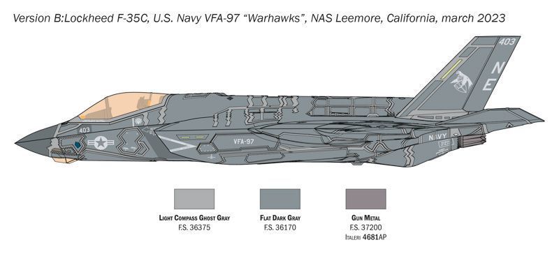 Збірна модель 1/72 Літак F-35C Lightning II Lockheed Martin Italeri 1469 IT1469 фото