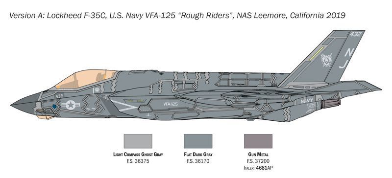Збірна модель 1/72 Літак F-35C Lightning II Lockheed Martin Italeri 1469 IT1469 фото