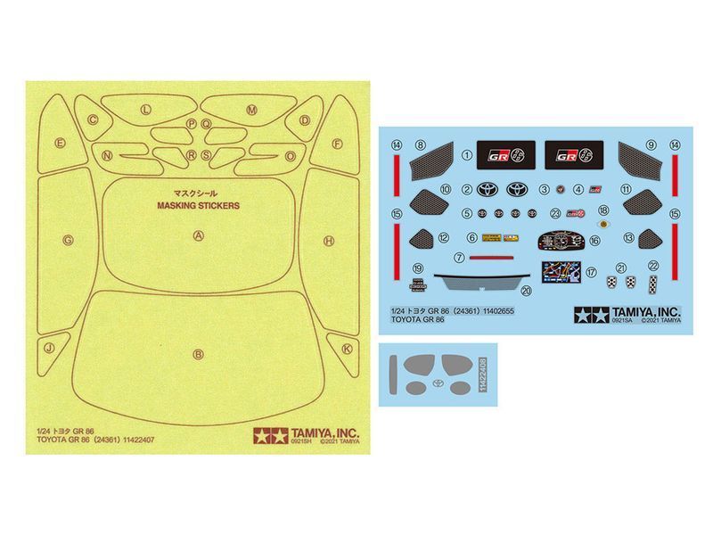 Збірна модель 1/24 Автомобіль Toyota GR 86 Тамія 24361 TAM24361 фото