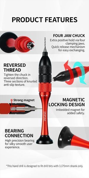 Ручна дриль з набором свердел (Precision Aluminum Alloy Hand Drill Set) Dspiae AT-SHD AT-SHD фото
