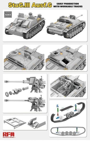 Збірна модель 1/35 німецька самохідна артилерійська установка Stug. III Ausf.G ранній RM-5069 фото