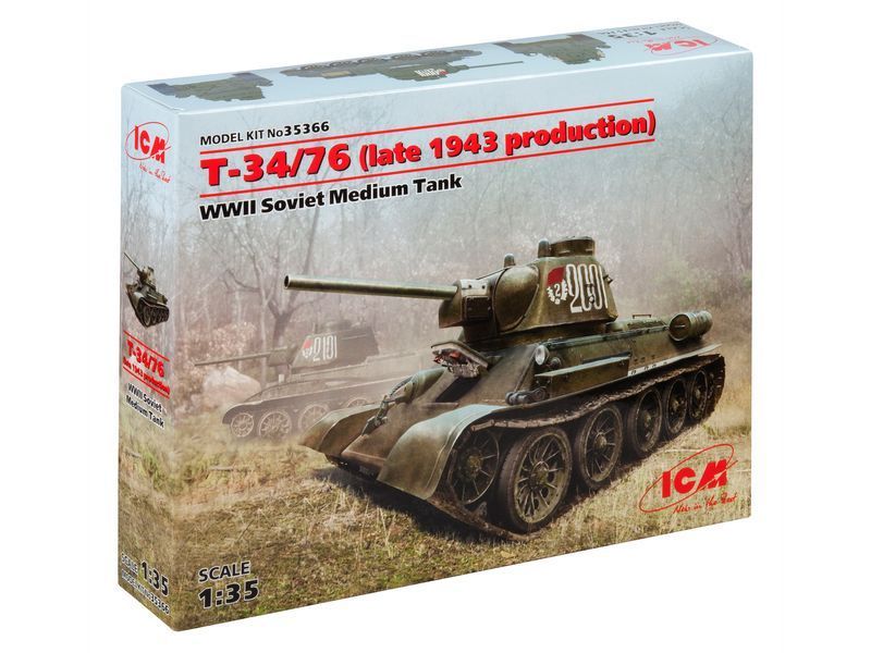 T-34/76 (виробництво кінця 1943 р.), Радянський середній танк ІІ МВ ICM35366 фото