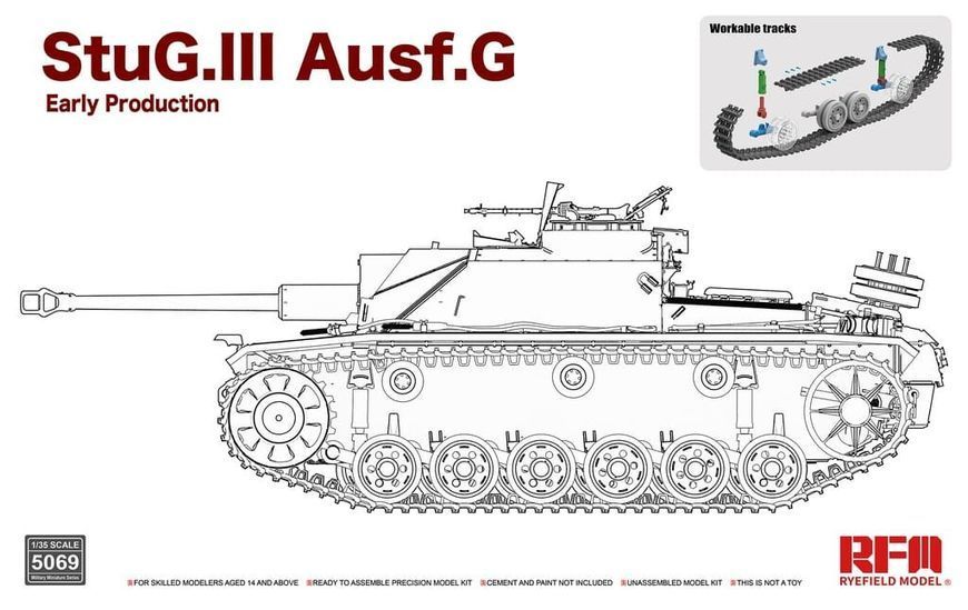 Збірна модель 1/35 німецька самохідна артилерійська установка Stug. III Ausf.G ранній RM-5069 фото