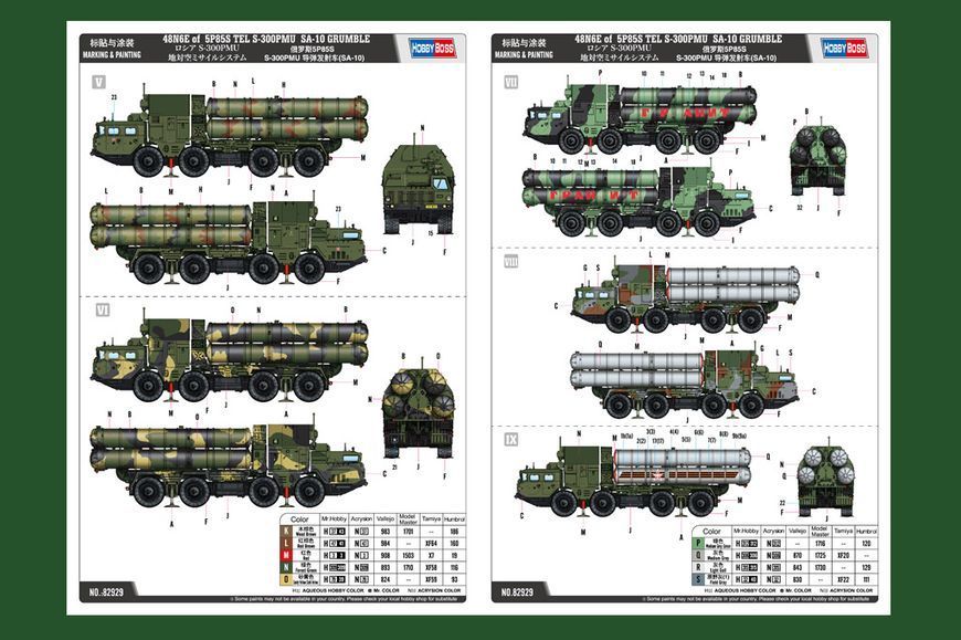 Збірна модель ракетного комплексу класу земля-повітря 48N6E 5P85S TEL S-300PMU SA-10 GRUMBLE HB82929 фото