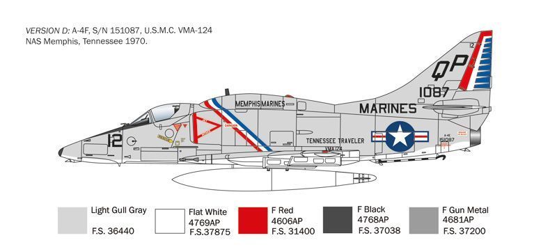 Збірна модель 1/48 Літак A-4 E/F/G Skyhawk Italeri 2826 IT2826 фото