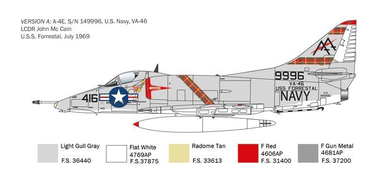 Збірна модель 1/48 Літак A-4 E/F/G Skyhawk Italeri 2826 IT2826 фото