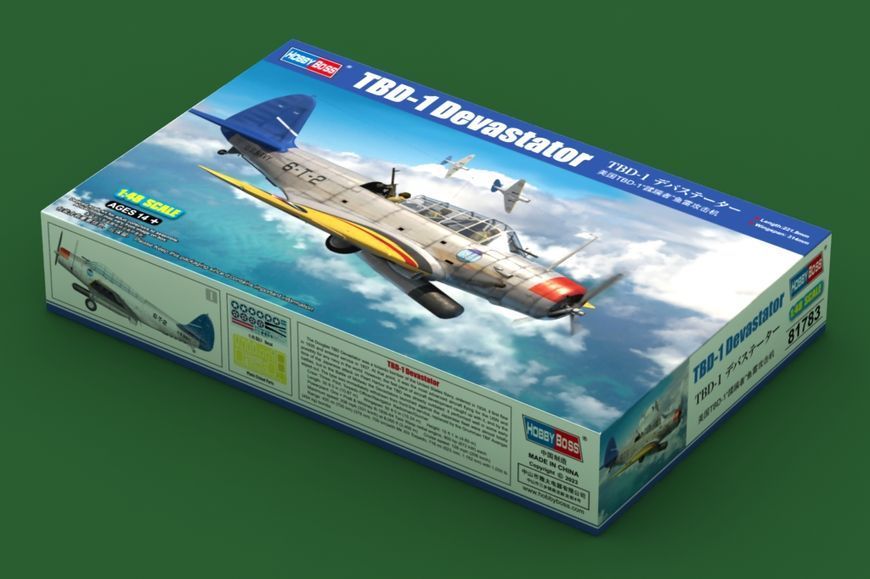 Збірна модель 1/48 Американський бомбардувальник-торпедоносець TBD-1 Devastator HobbyBoss 81783 HB81783 фото