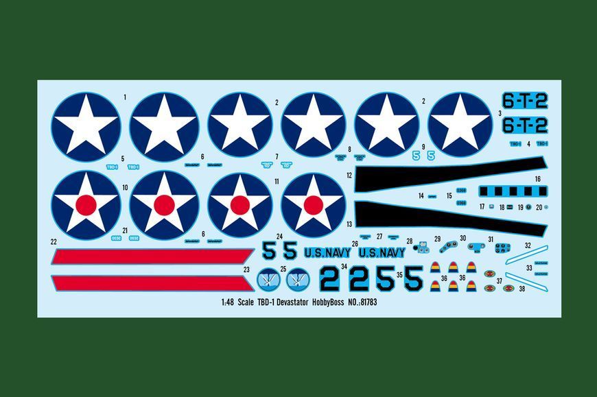 Збірна модель 1/48 Американський бомбардувальник-торпедоносець TBD-1 Devastator HobbyBoss 81783 HB81783 фото