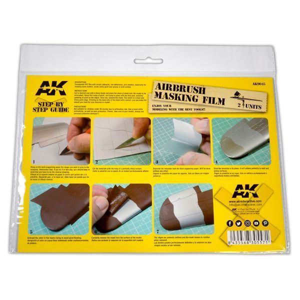 AK AIRBRUSHING MASKING FILM (2 UNITS) / Маскуюча плівка (2шт) AK9045 фото