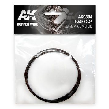 COPPER WIRE 0.45MM &Oslash; X 5 METERS BLACK COLOR / МЕДНИЙ ДРІТ 0,45 ММ &Oslash; 5 МЕТРІВ ЧОРНОЇ КВІТИ AK9304 фото