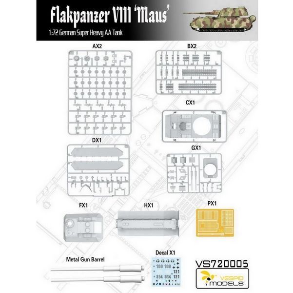 Німецька зенітна САУ 1/72 Маус (Flakpanzer Viii Maus) Vespid VS720005 VS720005 фото