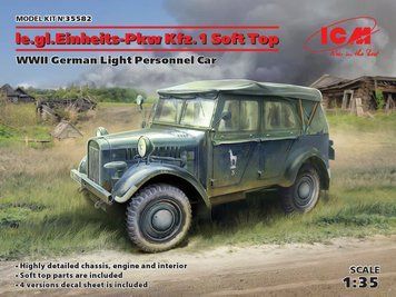 le.gl.Einheitz-Pkw Kfz.1 Soft Top, WWII Німеччина Light Personnel Car ICM35582 фото