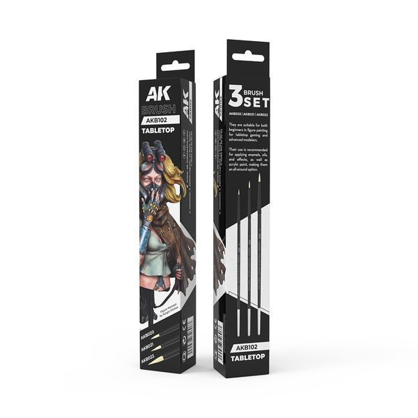 Набір синтетичних кистей Tabletop (3шт) AK-Interactive AKB102 AKB102 фото
