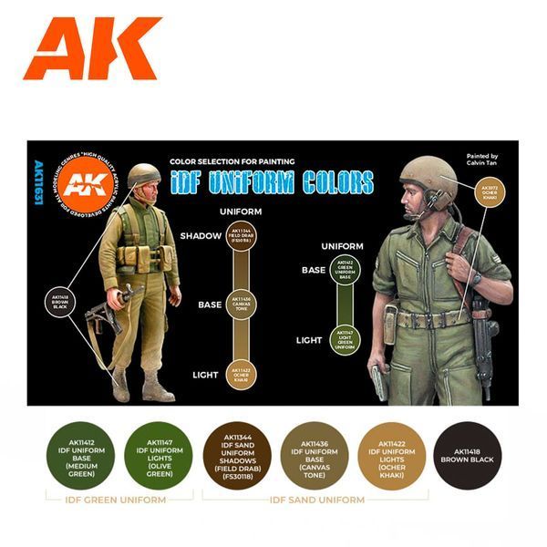 IDF UNIFORM COLORS 3G / Набір фарб для солдатів Ізраїлю AK11631 фото