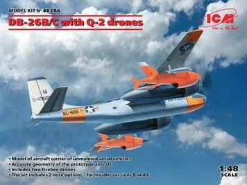 Збірна модель 1/48 літак DB-26B/C із безпілотними літаками Q-2A Firebee ICM 48286 ICM48286 фото