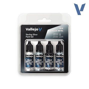 Набір фарб Sterling Silver Vallejo True Metallic Metal VAL 77251 VAL 77251 фото