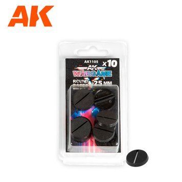 ROUND BASE WITH LIP 25MM X10 UNITS / ПІДСТАВКИ ДЛЯ ФІГУР З КРІМКОЮ AK1105 фото