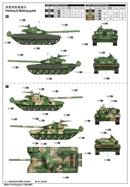 Збірна модель 1/16 Радянський танк T-72B Trumpeter 00924 TR00924 фото
