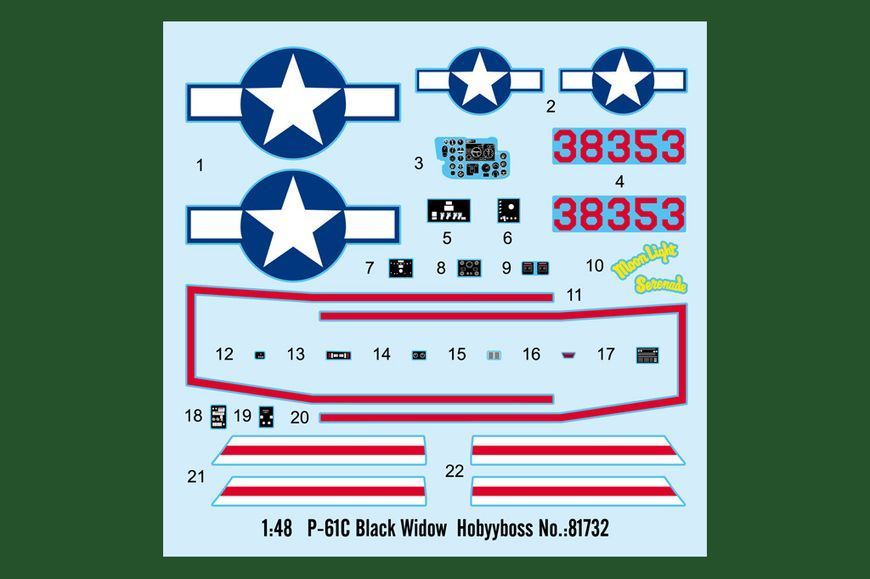 Збірна модель американського винищувача US P-61C Black Widow HB81732 фото