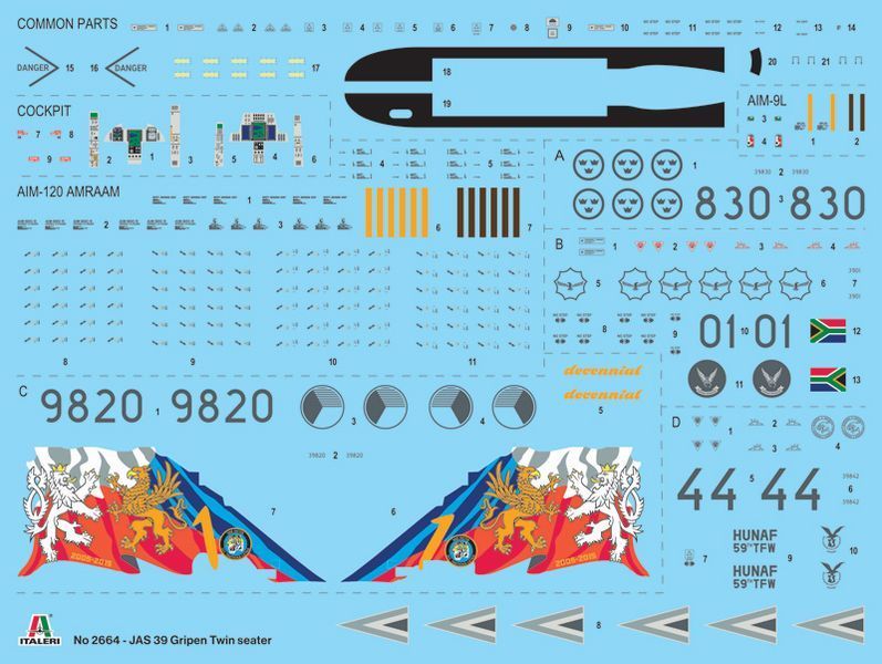 Збірна модель 1/48 JAS-39D Gripen TWIN SEATER Italeri 2664 IT2664 фото