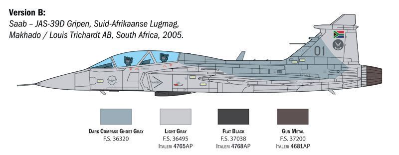 Збірна модель 1/48 JAS-39D Gripen TWIN SEATER Italeri 2664 IT2664 фото