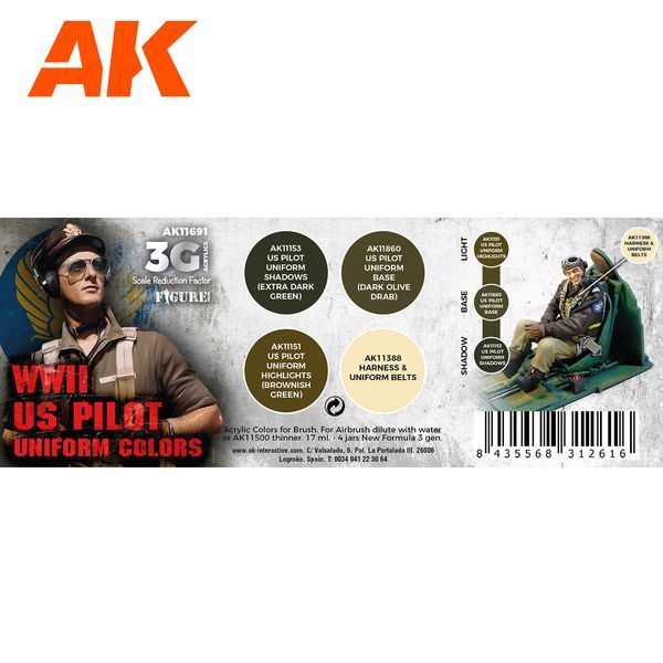 WWII US PILOT UNIFORM COLORS / КОЛЬОРИ УНІФОРМИ ПІЛОТІВ США ДРУГІЙ СВІТОВОЇ ВІЙНИ AK11691 фото