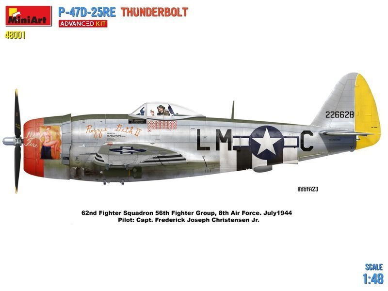 Збірна модель 1/48 WWII Military Miniatures Американський Винищувач Розширений комплект P-47D-25RE MA48001 фото