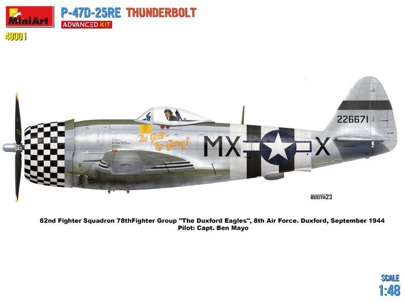 Збірна модель 1/48 WWII Military Miniatures Американський Винищувач Розширений комплект P-47D-25RE MA48001 фото
