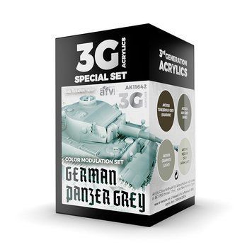 GERMAN PANZER GREY MOD 3G / Набір фарб для обробки автомобілів в німецький Panzer Grey AK11642 фото