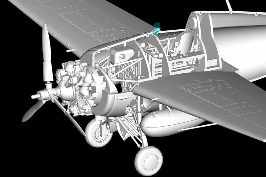Збірна модель американського винищувача F4F-3 Wildcat Late Version HB80327 фото
