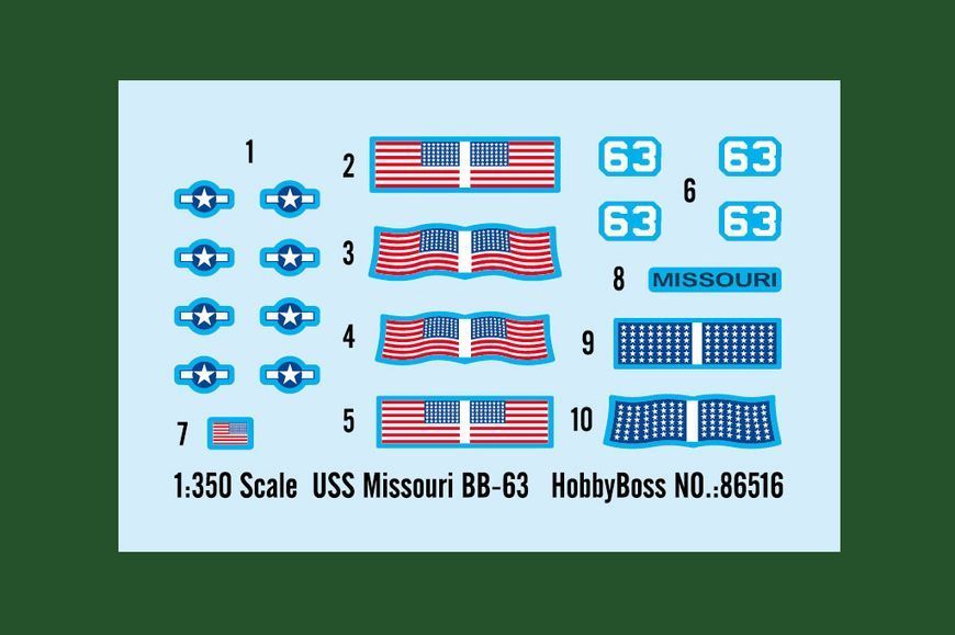 Збірна модель американського лінкора USS Missouri BB-63 HB86516 фото