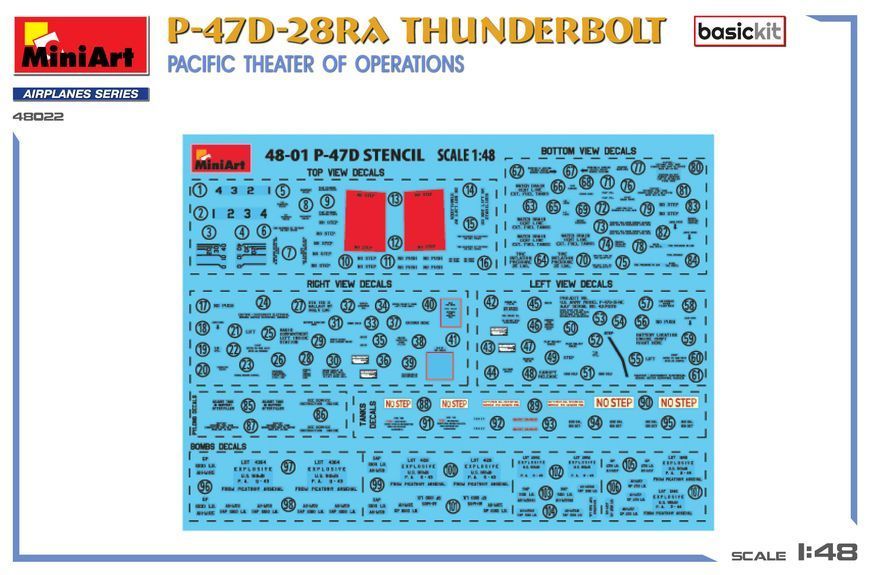Збірна модель 1/48 WWII Military Miniatures Американський винищувач Тихоокеанського театру P-47D-28 RA MA48022 фото