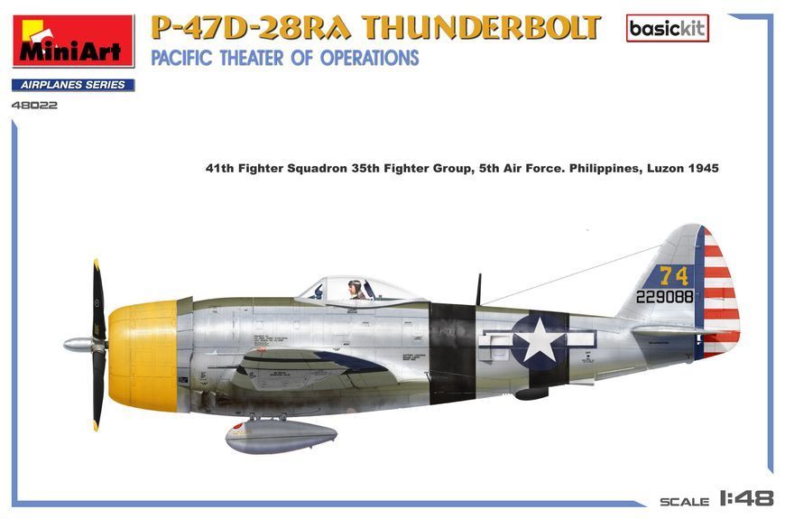 Збірна модель 1/48 WWII Military Miniatures Американський винищувач Тихоокеанського театру P-47D-28 RA MA48022 фото