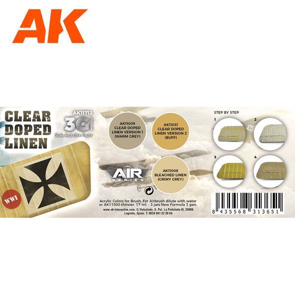 CLEAR DOPED LINEN / КОЛЬОРИ ДЛЯ ЛЬНЯНИХ ПОВЕРХОНЬ AK11712 фото