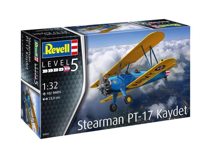 Збірна модель 1/32 літак Stearman PT-17 Kaydet REV03837 фото