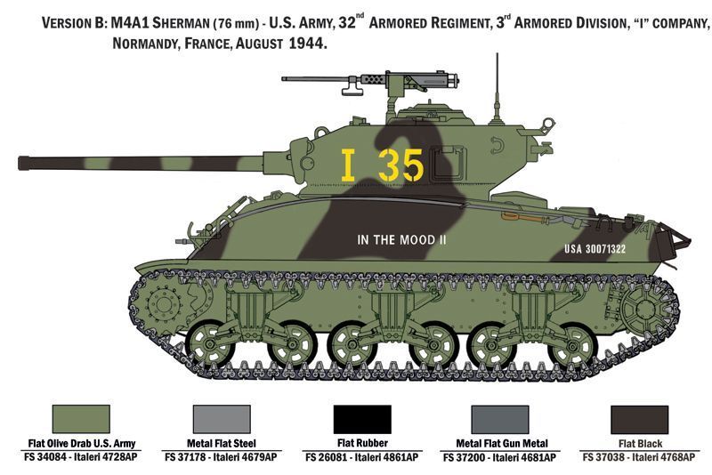 Збірна модель 1/35 Танк M4A1 Sherman з американською піхотою IT6568 фото
