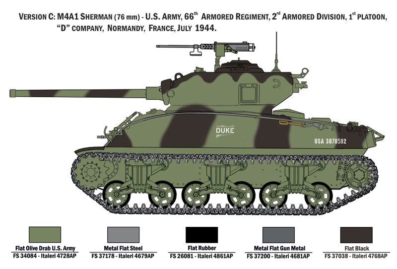 Збірна модель 1/35 Танк M4A1 Sherman з американською піхотою IT6568 фото