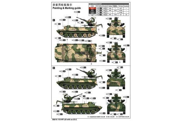 Збірна модель 1/35 Бронетранспортер МТ-ЛБ із зенітною установкою ЗУ-23-2 TR09618 фото