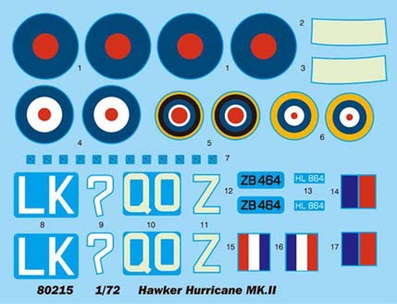 Збірна модель британського винищувача "Hurricane" MK II HB80215 фото