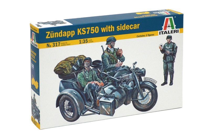 Збірна модель 1/35 Мотоцикл Zundapp KS750 з коляскою IT317 фото