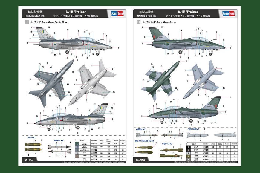 Збірна модель літака A-1B Trainer HB81744 фото