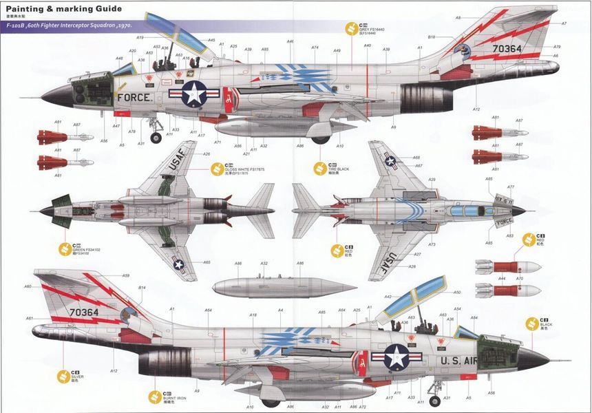 Збірна модель Літак 1/48 F-101B/RF-101B "Voodoo" KH80114 фото