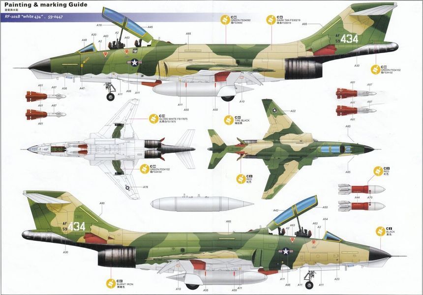 Збірна модель Літак 1/48 F-101B/RF-101B "Voodoo" KH80114 фото