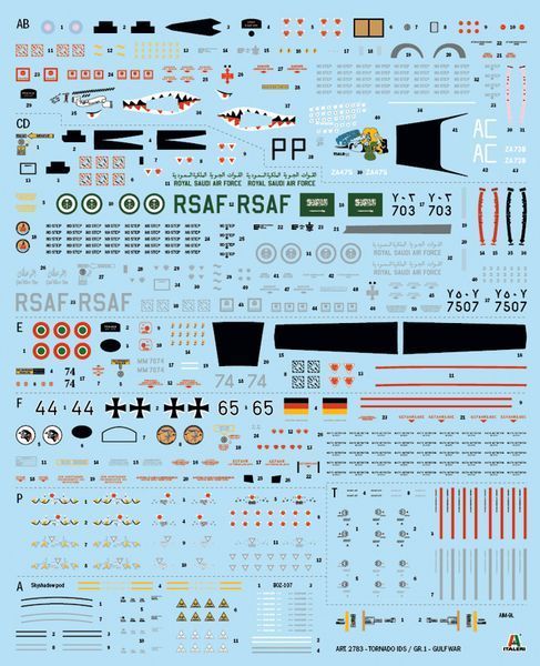 Збірна модель 1/48 Літак Tornado GR.1/IDS (Війна у Перській затоці) IT2783 фото