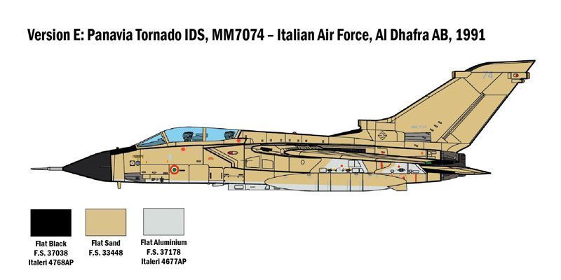 Збірна модель 1/48 Літак Tornado GR.1/IDS (Війна у Перській затоці) IT2783 фото