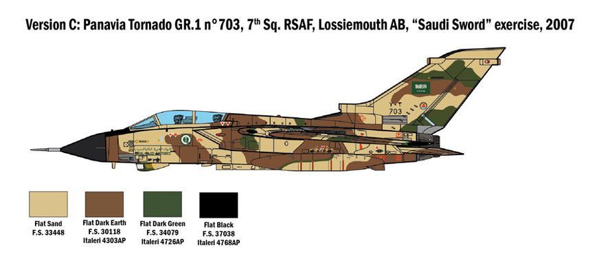Збірна модель 1/48 Літак Tornado GR.1/IDS (Війна у Перській затоці) IT2783 фото