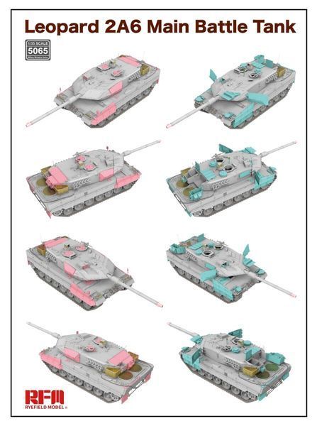 Збірна модель 1/35 німецький танк Леопард 2A6 з робочими траками RM-5065 фото