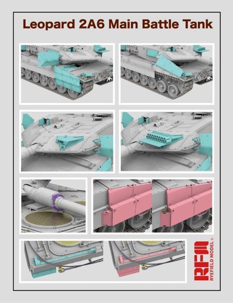 Збірна модель 1/35 німецький танк Леопард 2A6 з робочими траками RM-5065 фото