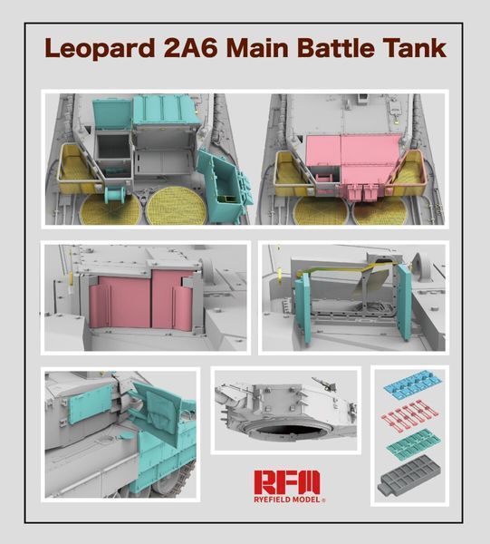 Збірна модель 1/35 німецький танк Леопард 2A6 з робочими траками RM-5065 фото
