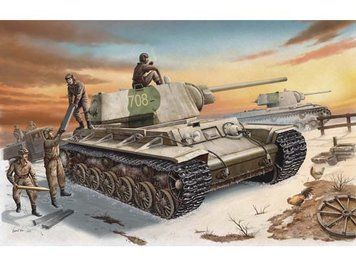 Збірна модель радянського важкого танка КВ-1 зразка 1942 з литою вежею TR00359 фото